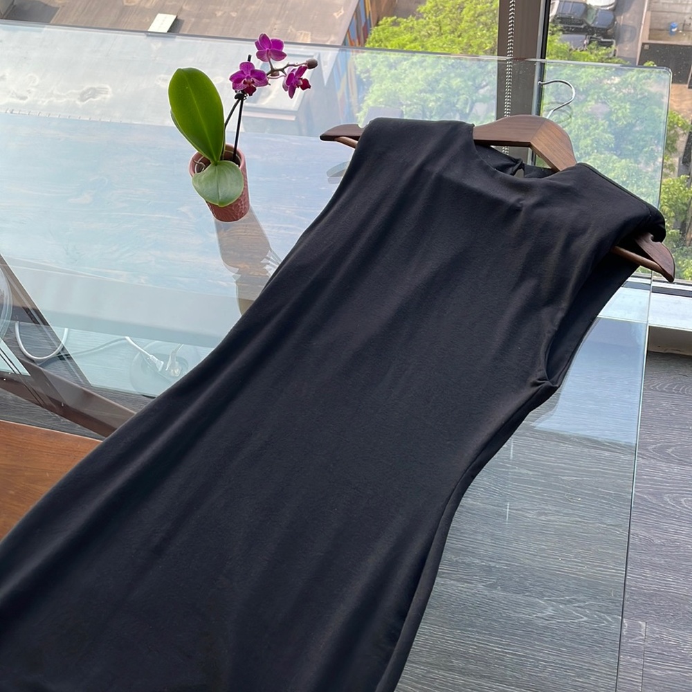 Reformation Rumi Dress in Black Stretch Tencel